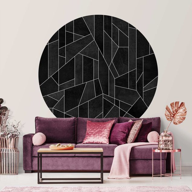 Papel pared geométrico Black And White Geometric Watercolour