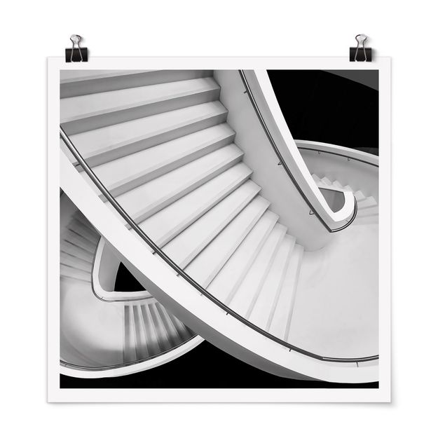 Cuadros ciudades Black And White Architecture Of Stairs