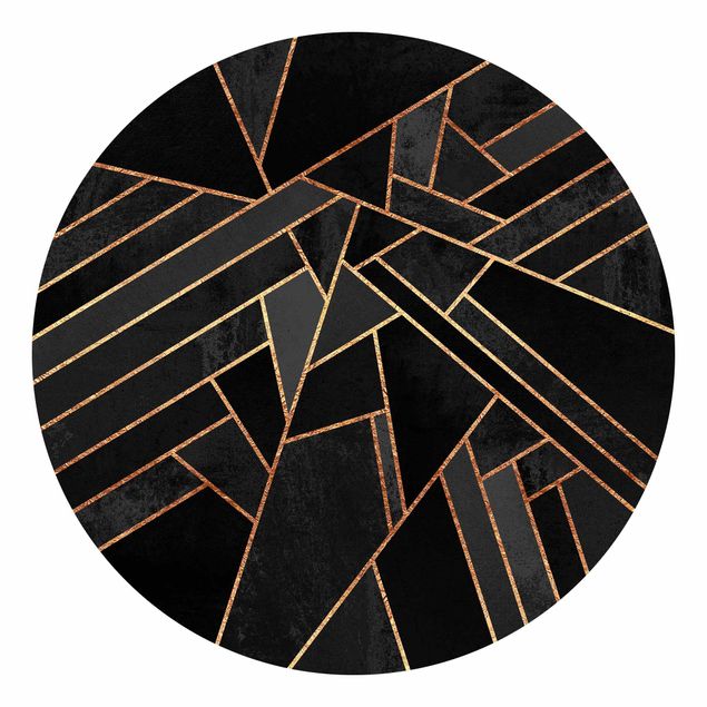 Papel pintado moderno Black Triangles Gold