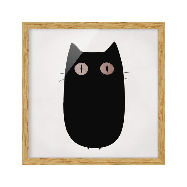 Pósters enmarcados de animales Black Cat Illustration