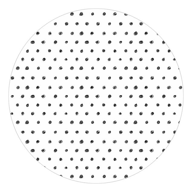 Papeles pintados modernos Black Ink Dot Pattern