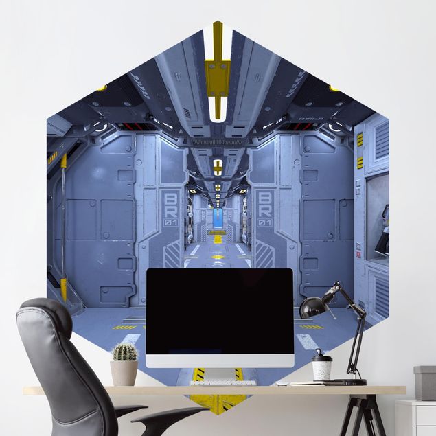 Papel pared 3d Sci-Fi Inside A Spaceship