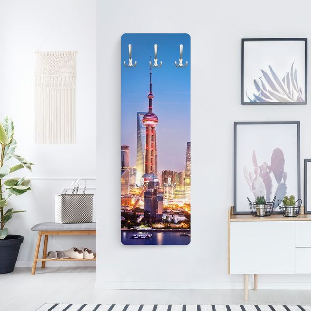 Percha pared Shanghai Skyline