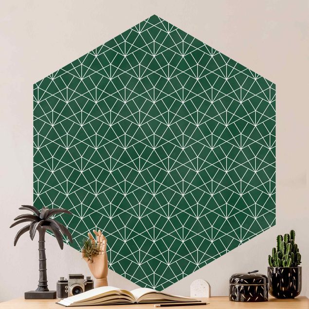 Decoración en la cocina Emerald Art Deco Line Pattern