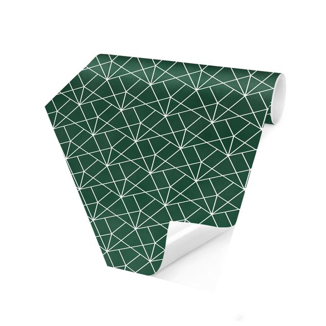 Papel pared vintage Emerald Art Deco Line Pattern