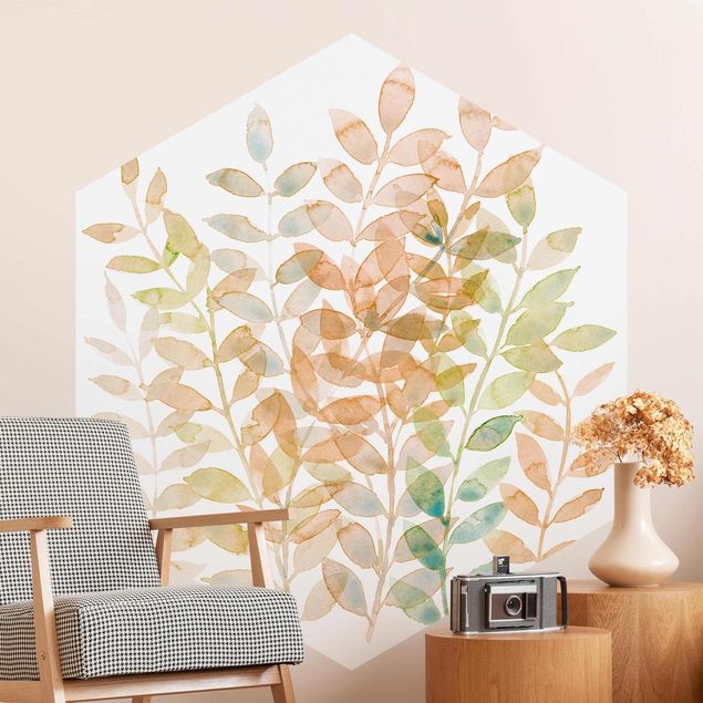 Papel pared flores Dancing Leaves In Summer