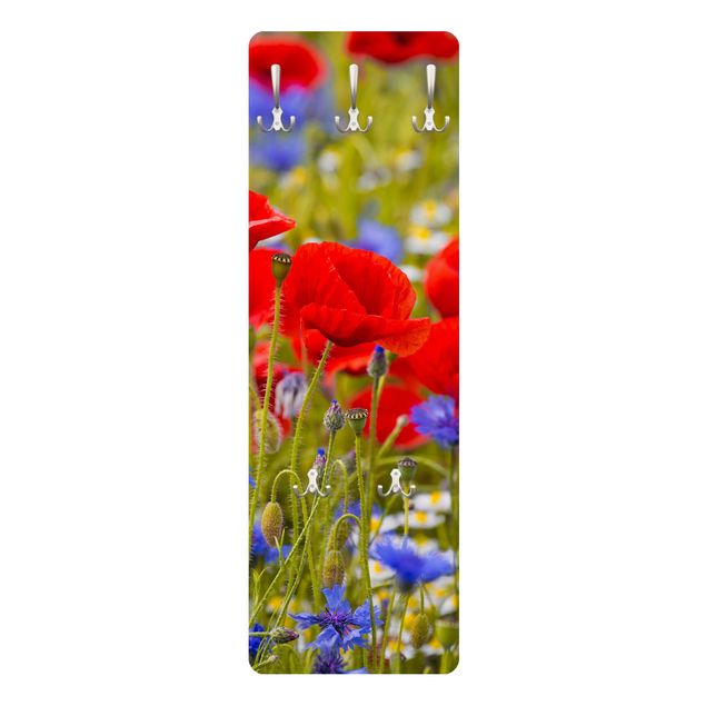 Percheros de pared Summer Meadow With Poppies And Cornflowers