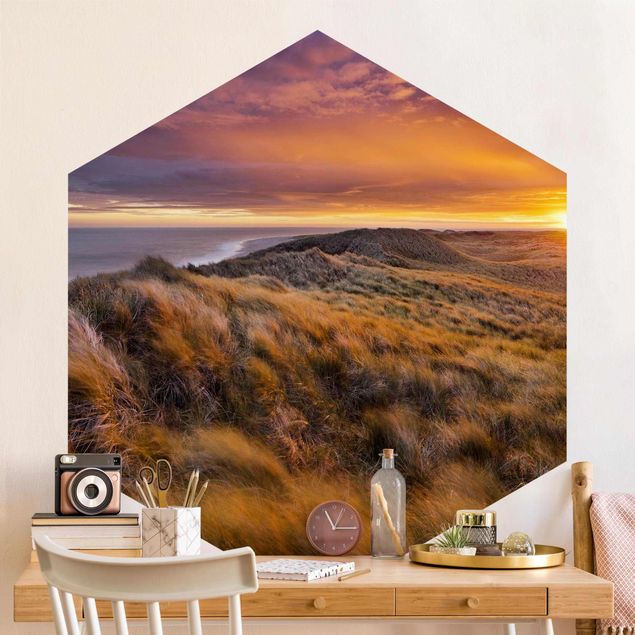 Papel pintado dunas Sunrise On The Beach On Sylt