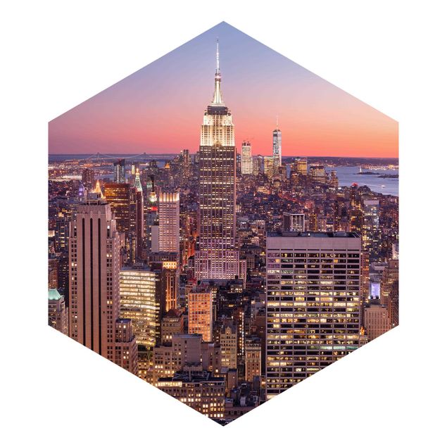 Papel pared paisaje Sunset Manhattan New York City