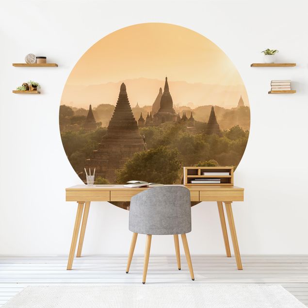 papel pintado arquitectura Sun Setting Over Bagan