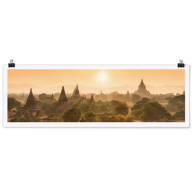 Pósters ciudades Sun Setting Over Bagan