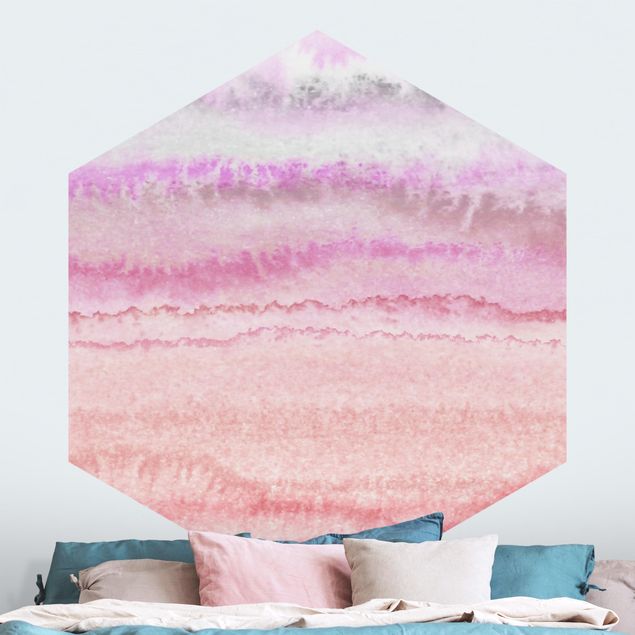 Papel pintado con patrones Play Of Colours In Pink