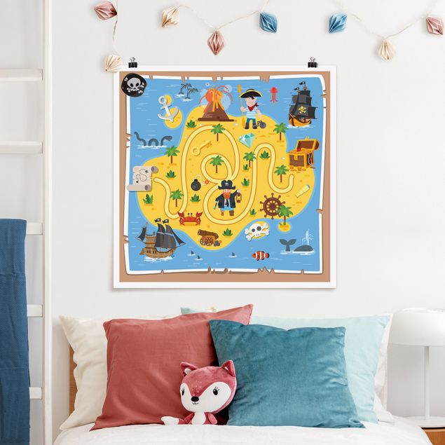 Decoración infantil pared Playoom Mat Pirates  - Looking For the Treasure