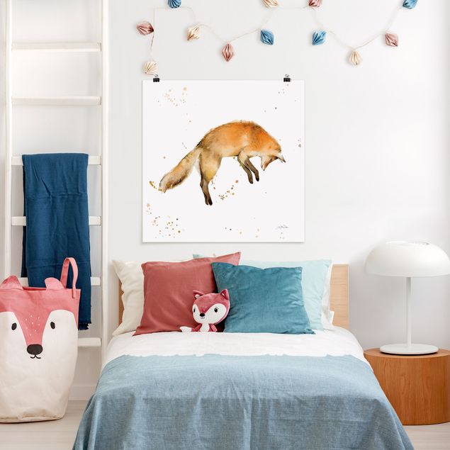 Póster animales Leaping Fox