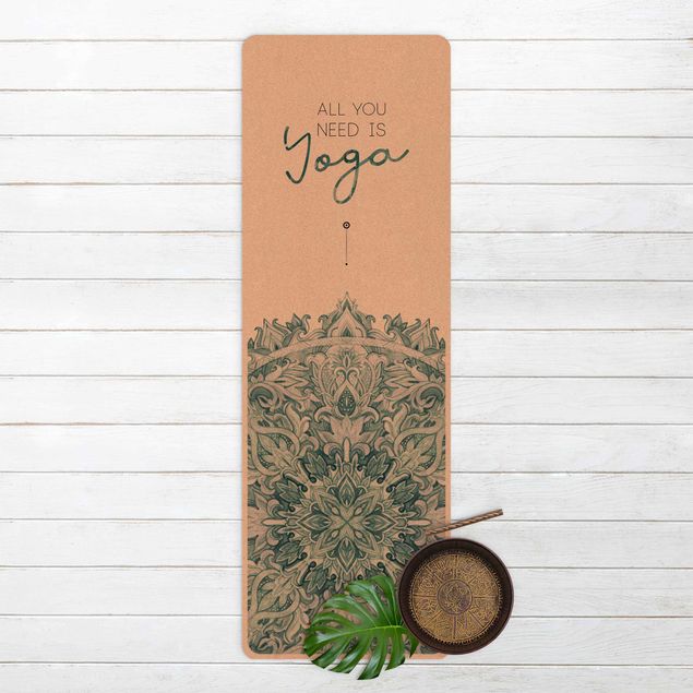 Alfombras modernas Text All You Need Is Yoga Blue