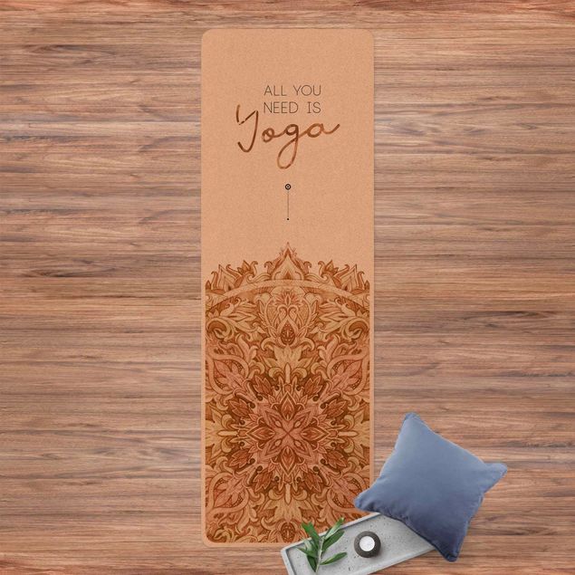 Alfombras modernas Text All You Need Is Yoga Orange
