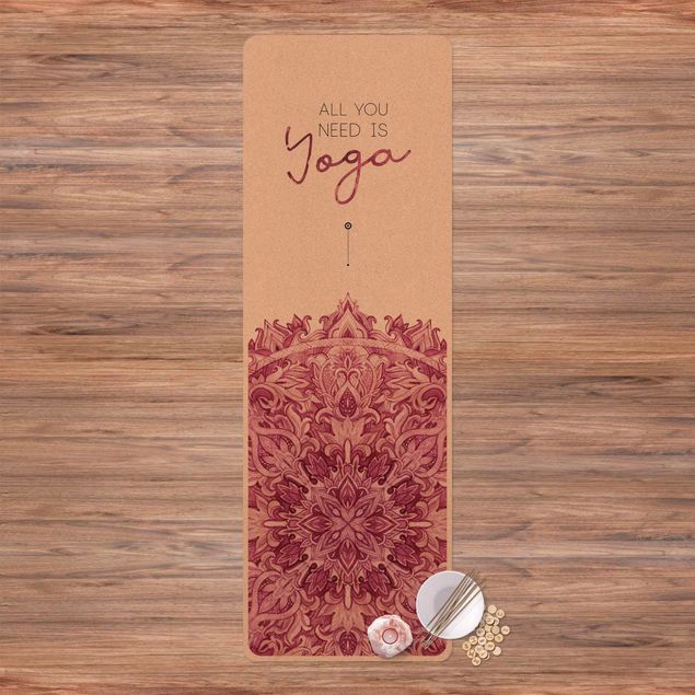 Alfombras modernas Text All You Need Is Yoga Red
