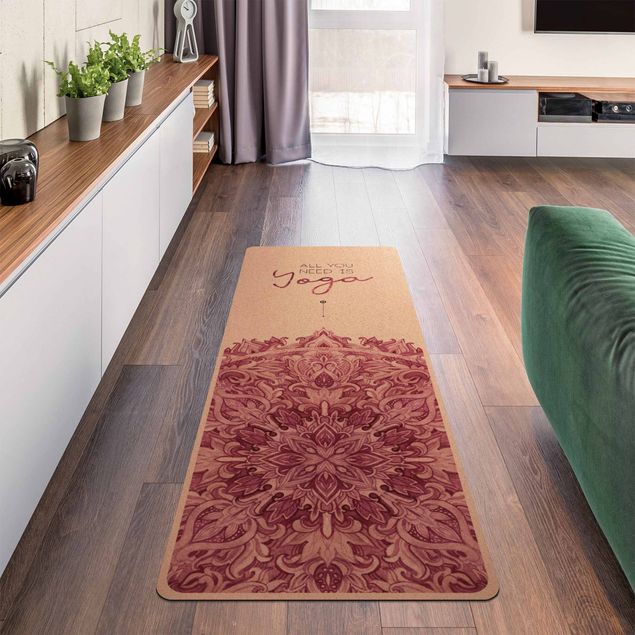 Alfombra roja Text All You Need Is Yoga Red
