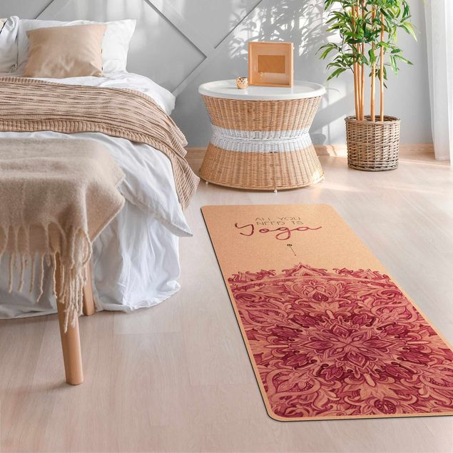 Alfombras espirituales Text All You Need Is Yoga Red