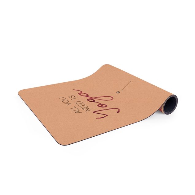 Alfombra grande Text All You Need Is Yoga Red