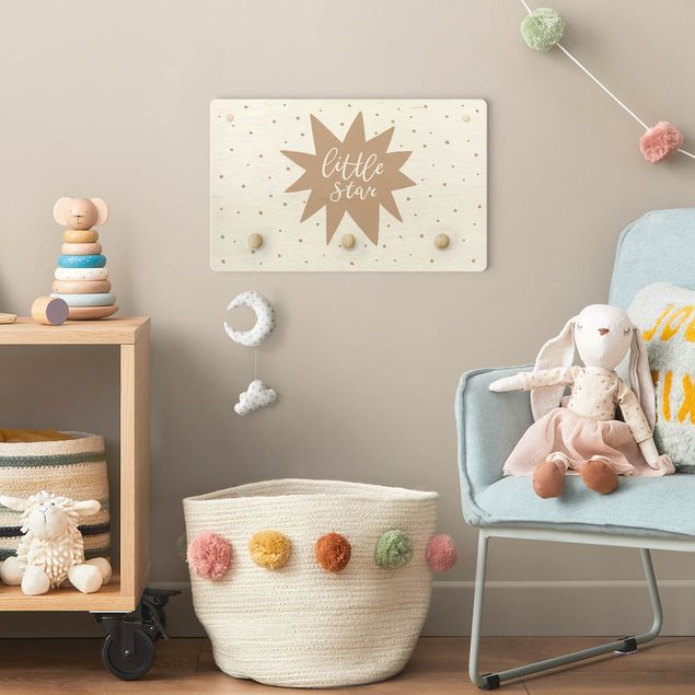 Percheros de pared con frases Text Little Star With Star Natural