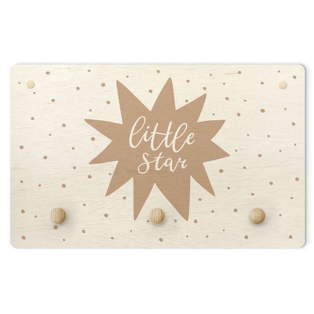 Perchero madera pared Text Little Star With Star Natural