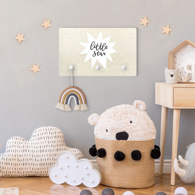 Percheros de pared con frases Text Little Star With Star White