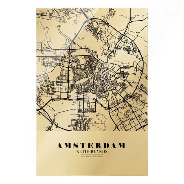 Cuadros modernos Amsterdam City Map - Classic