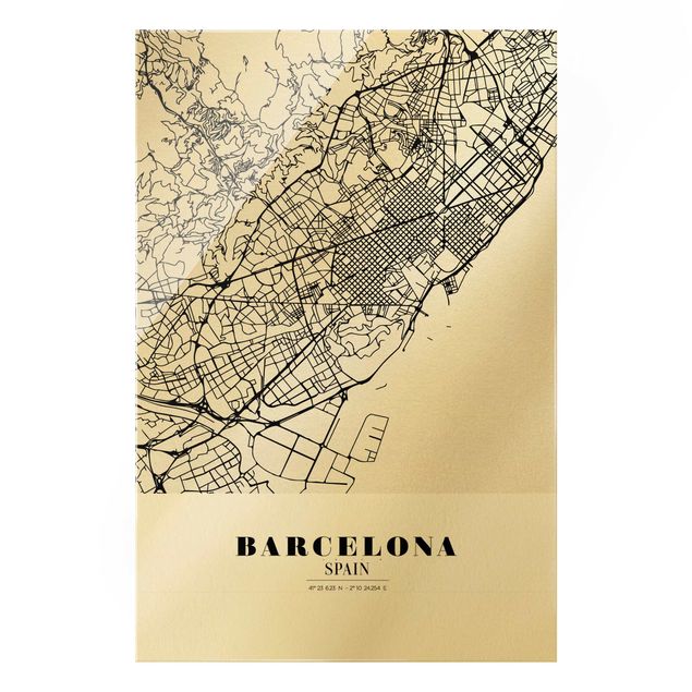 Cuadros decorativos Barcelona City Map - Classic