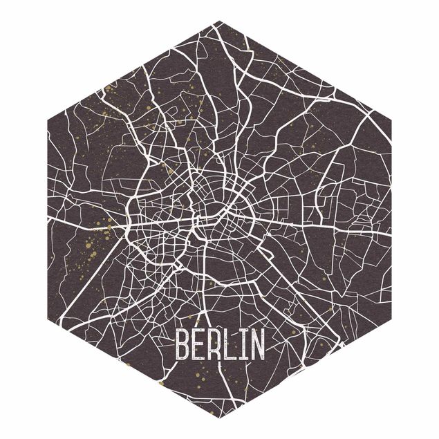 Papel pintado gris City Map Berlin - Retro