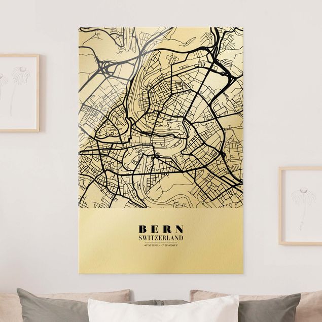 Cuadros de Suiza Bern City Map - Classic