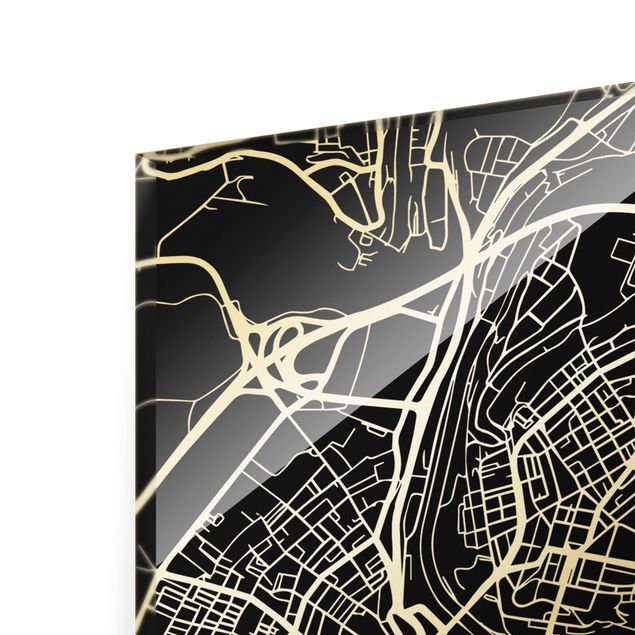 Cuadros modernos Bern City Map - Classic Black