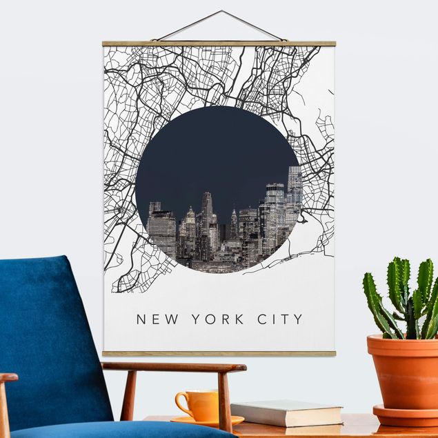 Decoración de cocinas Map Collage New York City