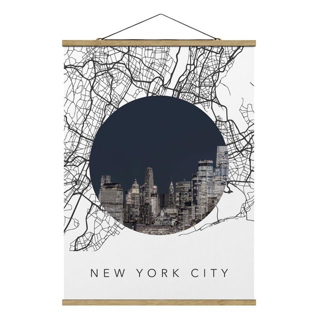 Cuadros mapamundi Map Collage New York City