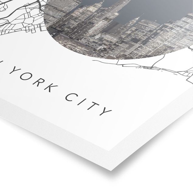 Póster mapamundi Map Collage New York City