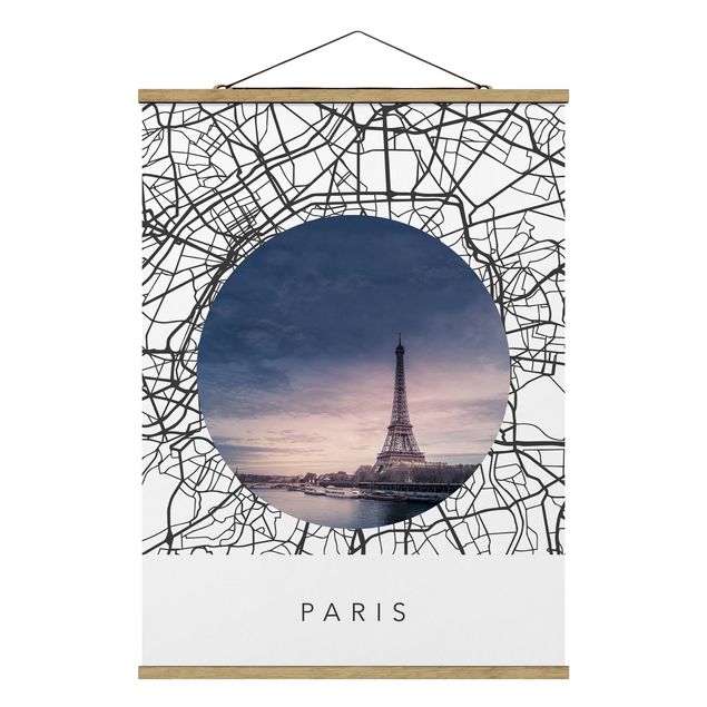 Cuadros mapamundi Map Collage Paris