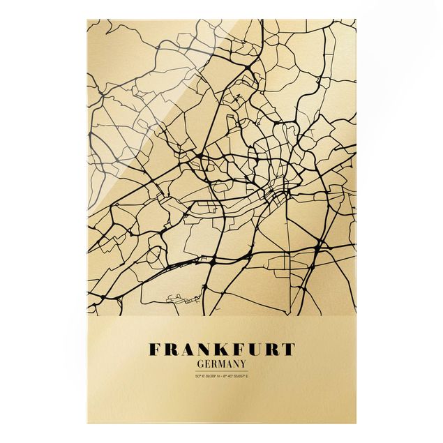 Cuadros decorativos Frankfurt City City Map - Classic