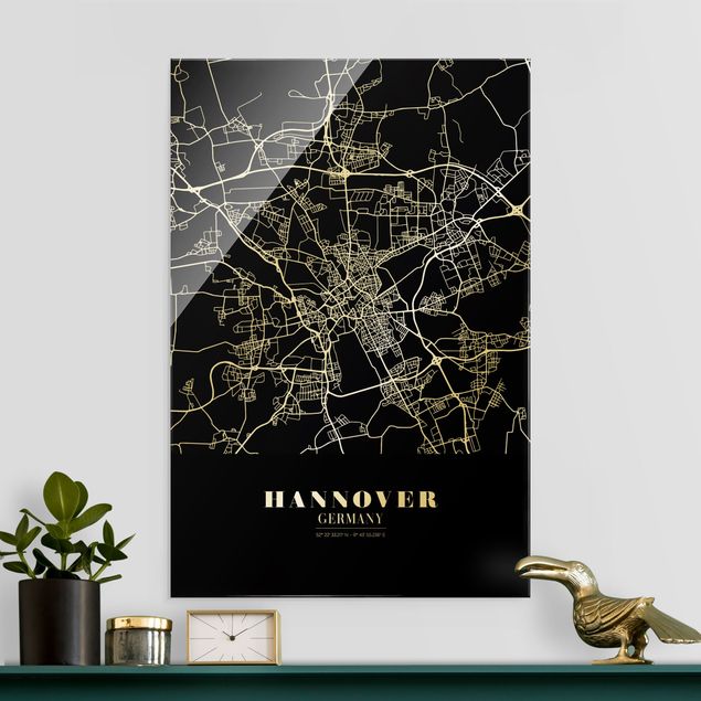 Decoración cocina Hannover City Map - Classic Black