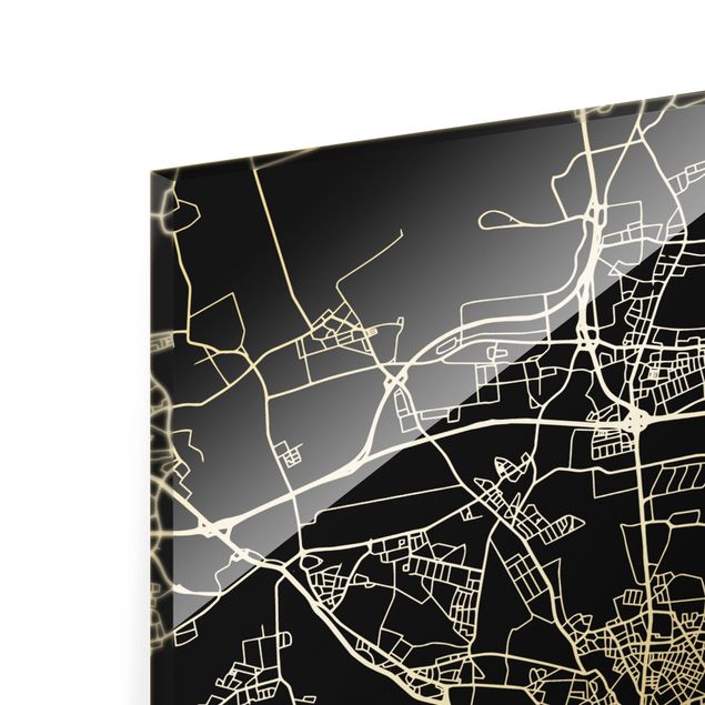 Cuadros decorativos Hannover City Map - Classic Black