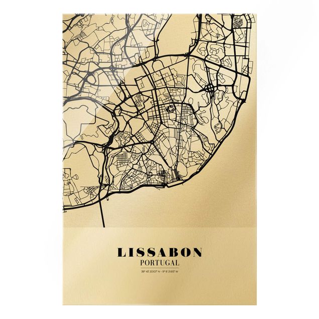 Cuadros decorativos Lisbon City Map - Classic
