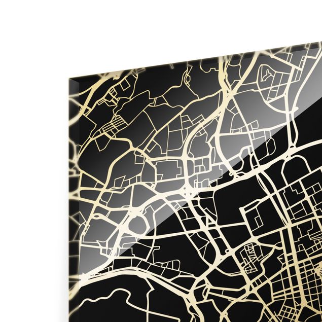 Cuadros modernos Lisbon City Map - Classic Black
