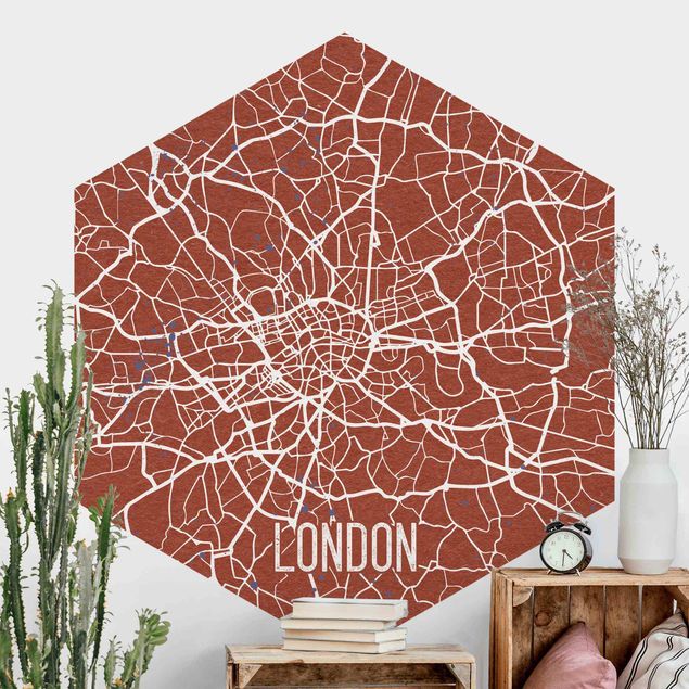 Papel pintado Londres City Map London - Retro