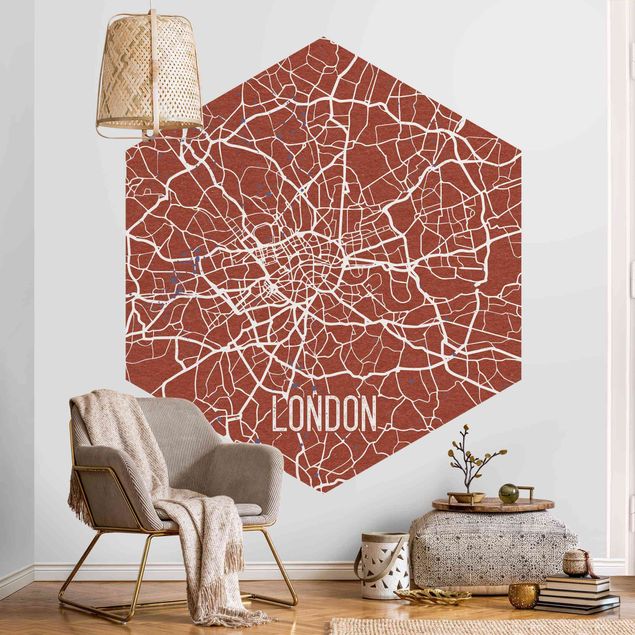 Papel pintado ciudades City Map London - Retro