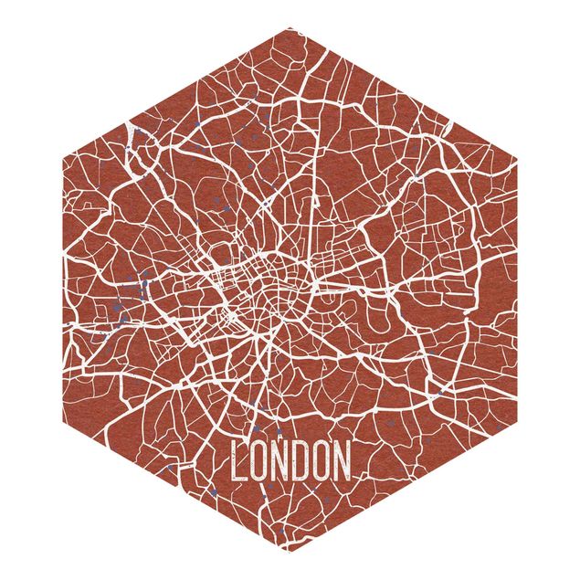Papel pintado marrón City Map London - Retro