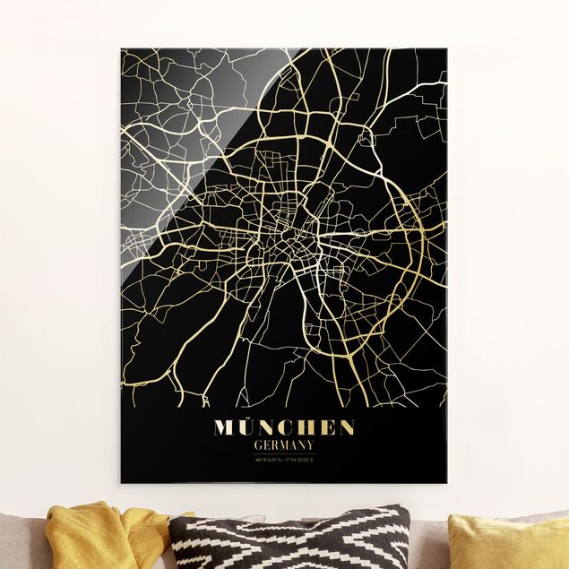 Decoración en la cocina Munich City Map - Classic Black