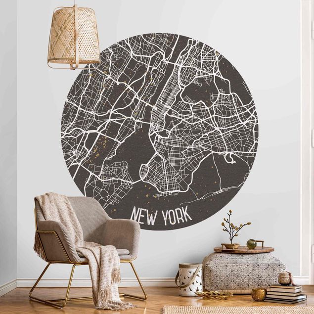 Papel pintado Nueva York City Map New York- Retro