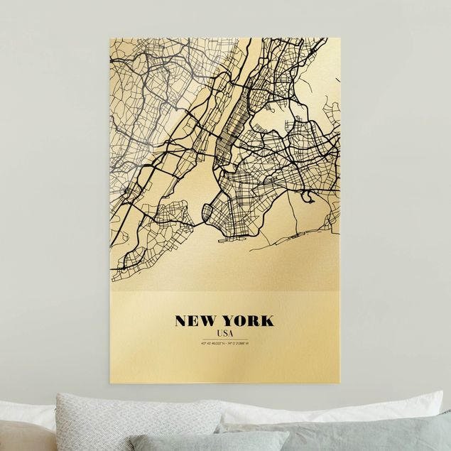 Cuadro New York New York City Map - Classic