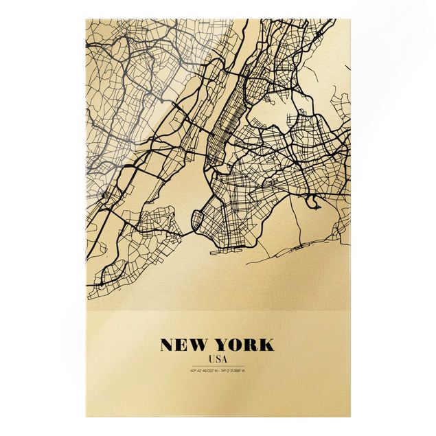 Cuadros de ciudades New York City Map - Classic