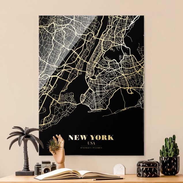 Decoración cocina New York City Map - Classic Black