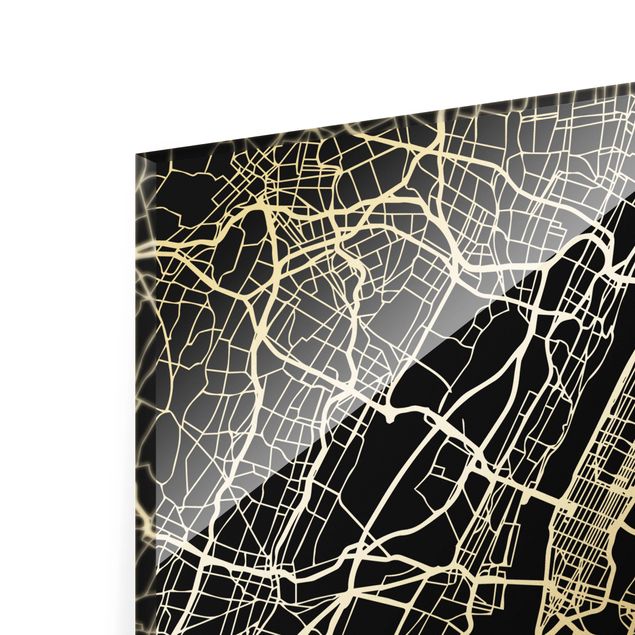 Cuadros de ciudades New York City Map - Classic Black